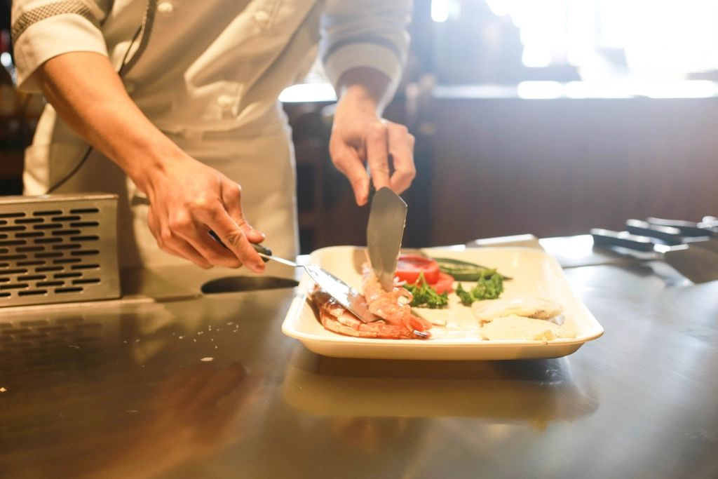 A plated dish under warm light